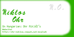 miklos ohr business card